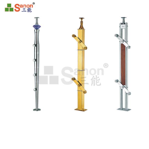 Interior / Exterior Stainless Steel Balustrade Parts 0.8mm Satined Mirror Surface