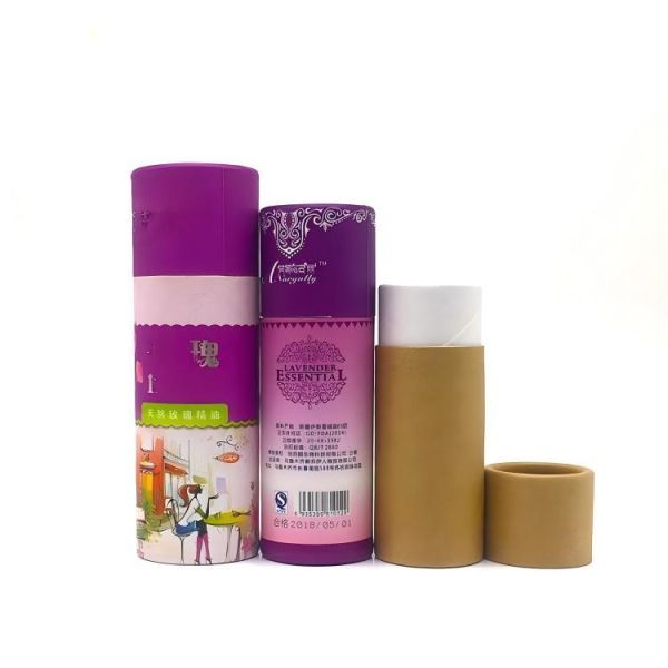 Customized skincare essential oil paper tube packaging; purple or other desired colors are available.
