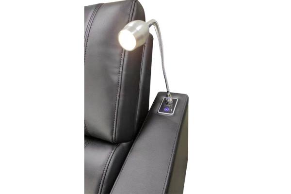 Electric Power Recliner Lounger Chair Faux Leather Upholstery With Extended Reading Light