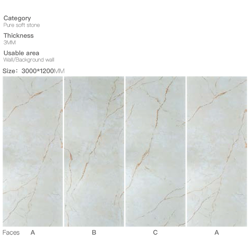 Exterior Wall Fine Line Stone Flex Tiles Customizable 3000x1200mm
