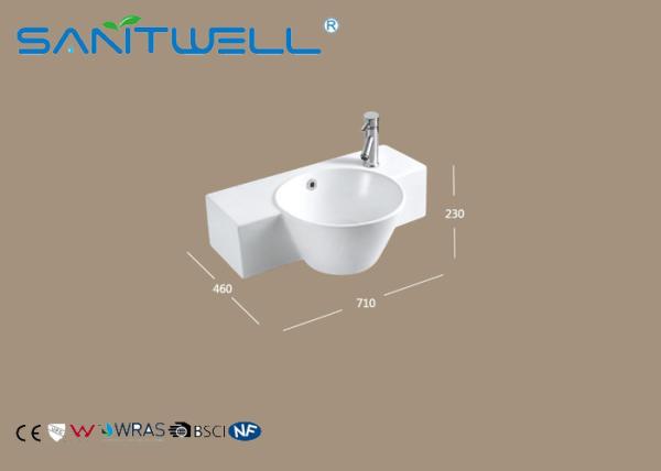 AB10 Wash Basin White Color Round Counter Top Ceramic Art Basins Vanity Bowl Bathroom