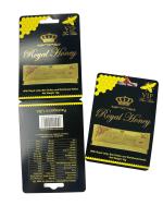 Logotipo personalizado Royal Honey VIP Saquete Cartão de papel de embalagem Cartão de papel de papel de folha de ouro para pau de mel