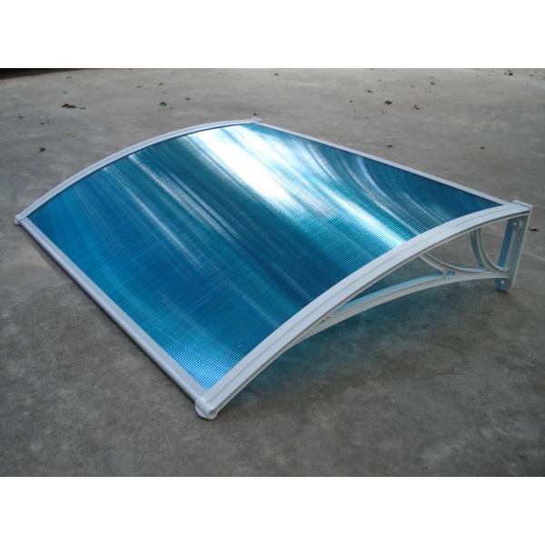 Canopy de plástico com folha de PC azul vela acabamento toldo bracket
