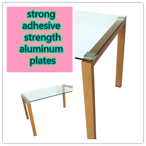 Clear OEM Tempered Glass Dining Table With 60x60mm Aluminum Plate