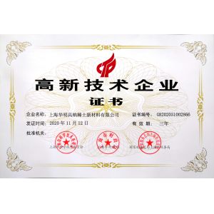 SHANGHAI HUAMING GONA RARE EARTH NEW MATERIALS CO.,LTD. Certificaciones