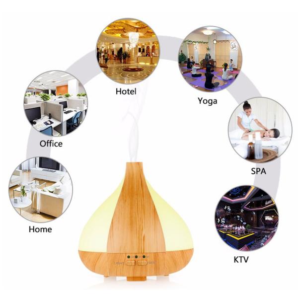 220ml Wood Grain Aromatherapy Diffuser With 7 Colors Fog Lamp