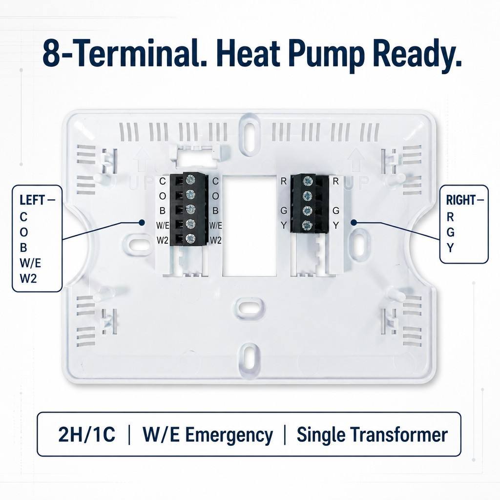 Energy-Saving 2 Heat 2 Cool Heat Pump Thermostat Load Rating 1.5 Amp Maximum All Terminals Combined