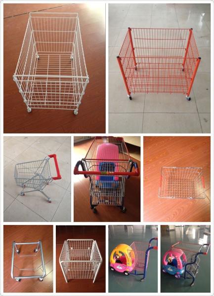 Stable Commercial Shopping Trolley Metal Garment Display Rack Store Shelving