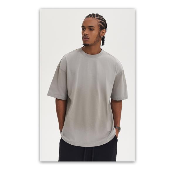 100% Cotton Unisex Oversized Basic Tee tshirt Men's Casual Loose Wash Solid T-Shirts