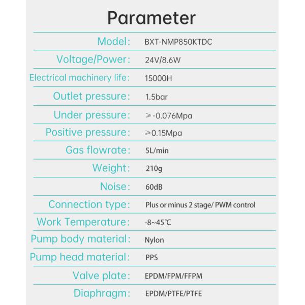 Bomba de microvacío sin escobillas Bomba de corriente continua tipo presión negativa Bomba de succión de aire Bomba de diafragma