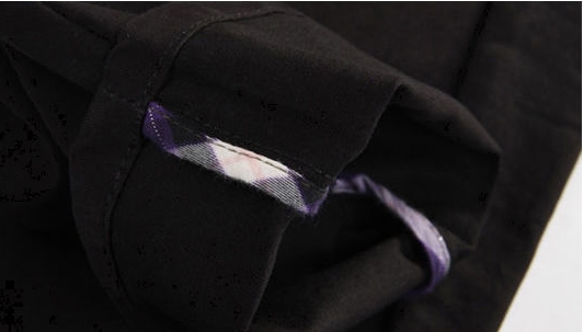 Black Boys School Uniform Pants Printing Logo Legs Closed Elongated Body Curve