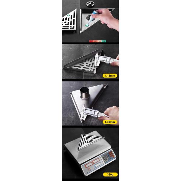 Anti Odor Triangle Shower Floor Drain 304 Stainless Steel Material