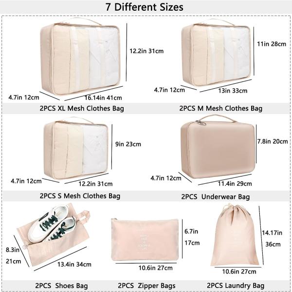 Luggage Organizers for Suitcase,14 Packs Travel Bags Organizer for Luggage,Packing Cubes for Suitcases Organizer Bags