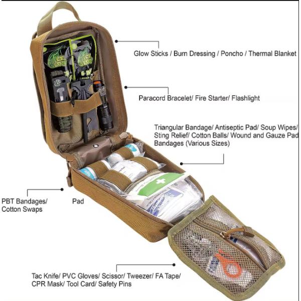 Фабрика оптовой продажи профессиональный тактический пакет для выживания, индивидуальный комплект первой помощи