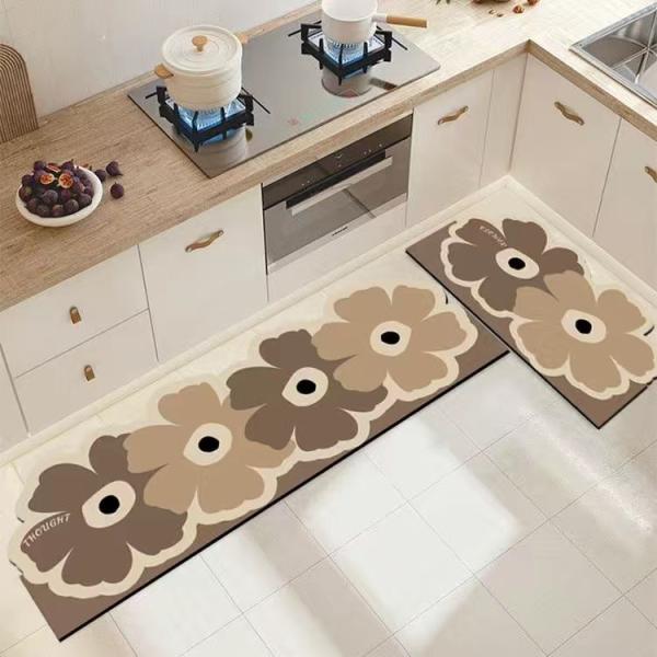 Anti Slip And Anti Dirty Kitchen Floor Mat Anti Oil Small Fresh Fashion Flower Mat