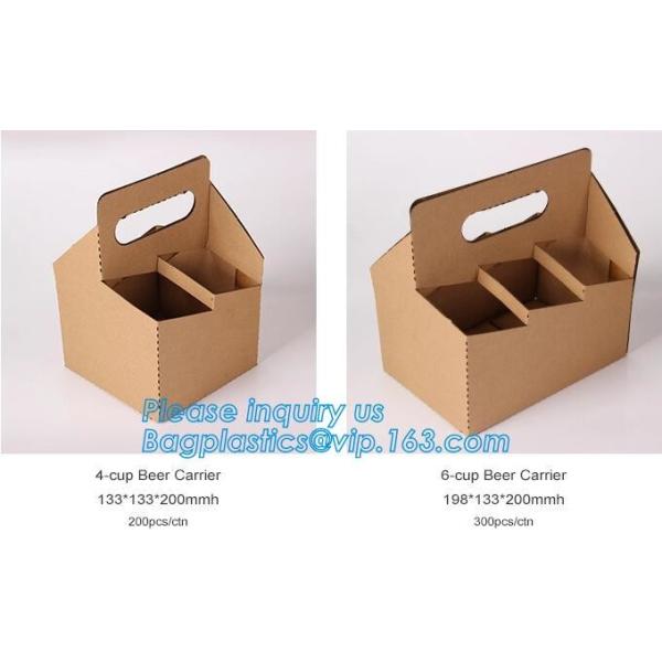 Eco Friendly Disposable Kraft Paper Take Out 2 Pack Coffee Cup Drink Carriers 2 Pack Paper Cup Holders bagease package
