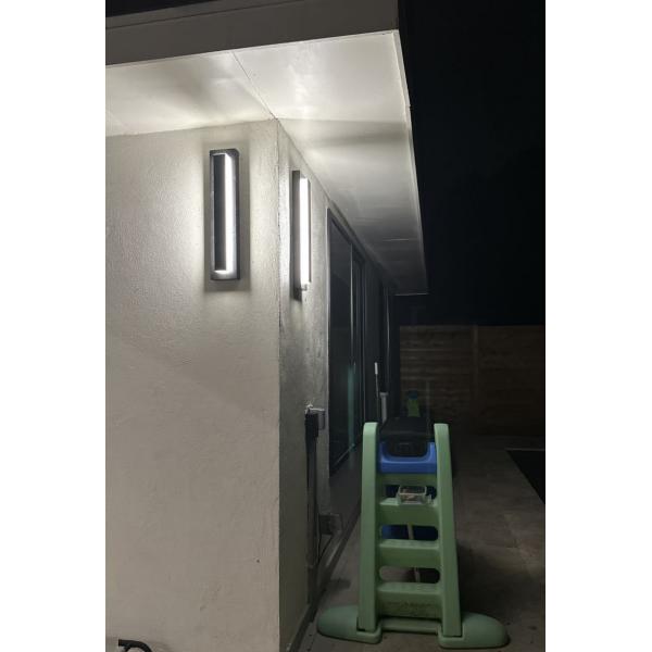 Moderno Rectangular Pared exterior luz impermeable Rectangular Pared exterior Sconce 36'H