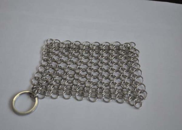 líquido de limpeza de aço inoxidável do molde do ferro do purificador de 304 7*7 Chainmail para o produto comestível