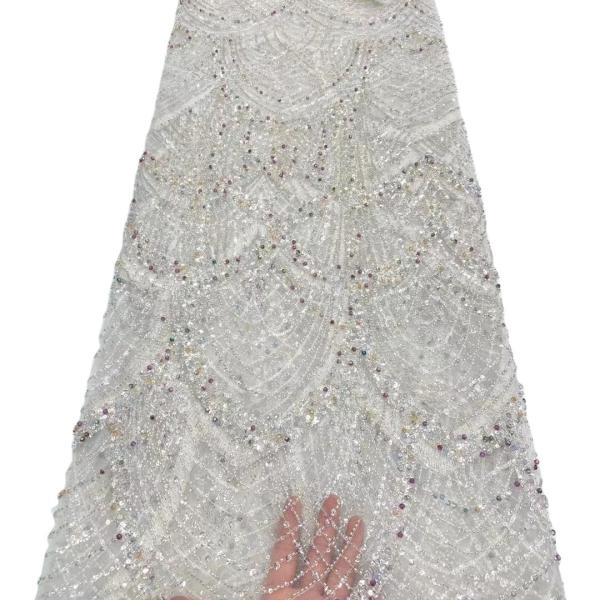 2023 new and high quality  Australian beaded lace wedding dress with shiny beaded Europe and America lace for wedding for party