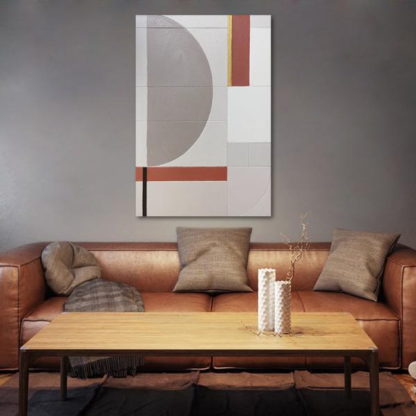 Hand Painted Colorful Textured Artwork Modern Geometric Oil Painting of Animal for Home Decoration Wall Hanging