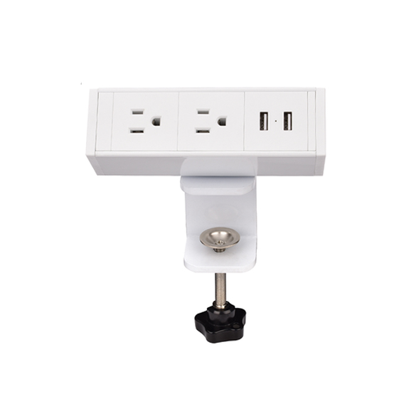America Desktop Clamp Power Strip 2outlet and 2USB ETL passed