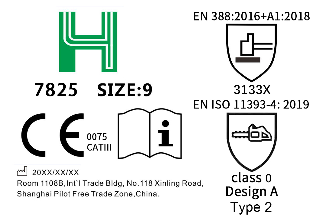 ISO 11393-4 EN 2019 перчаток безопасности цепной пилы КЛАССА 0 для деревянный высекать вырезывания