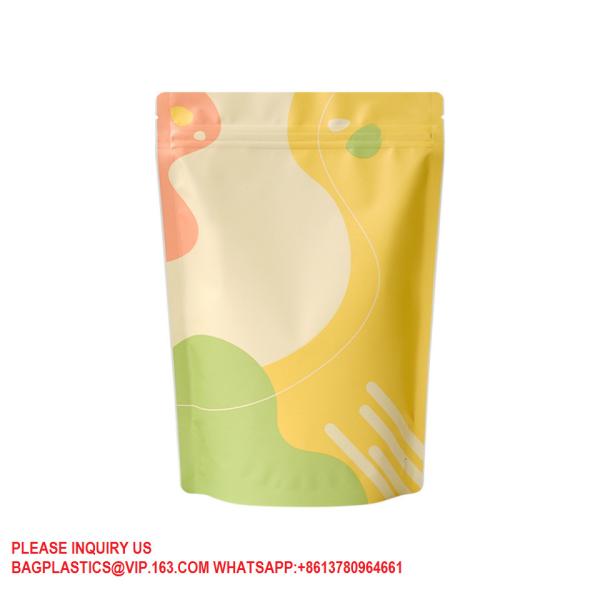 Sustainable Doypack Self Adhesive Bag Food Packaging Bag For Snack Candy Nougat Biscuit
