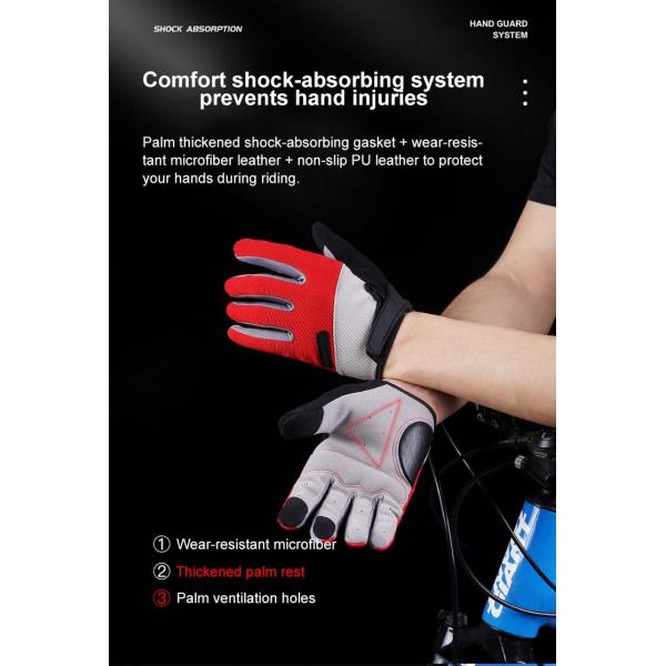 Customized Logo Nylon Non-Slip Full Finger Cycling Racing Motocross Gloves for Benefit