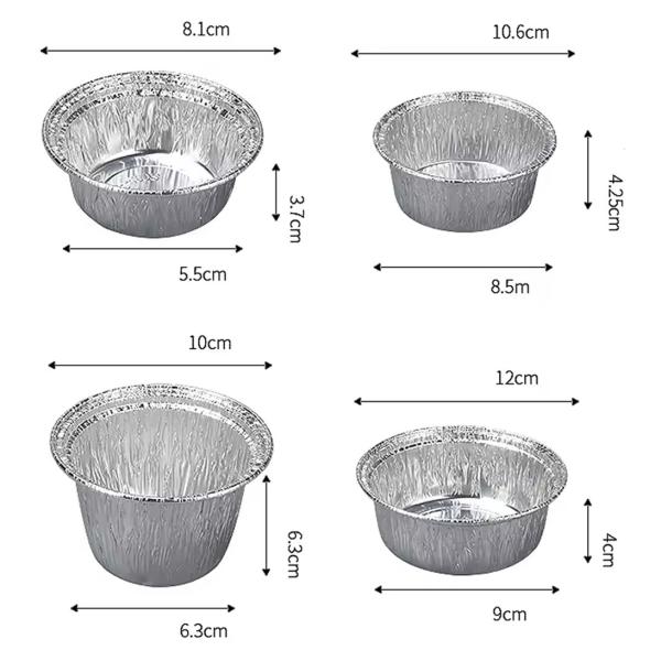 10 Inch Round Foil Pans Disposable Aluminum 2L Big Round Foil Tray