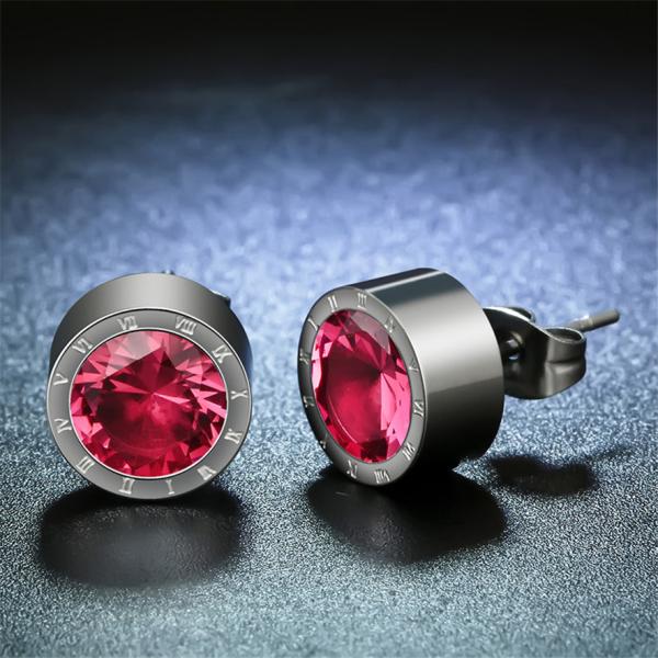 Yellow Gold Plated Stainless Steel Trendy Stud Earrings For men and Women Inlaid With AAA CZ Zircon Stone