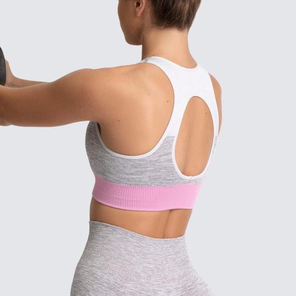 Back-to-back color seamless knitting breathable sports underwear lady speed yoga vest running fitness bra lady