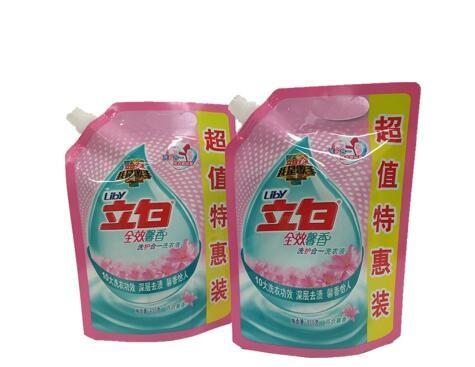 Eco-friendly custom aluminum foil liquid detergent  Plastic spout pouch wholesale