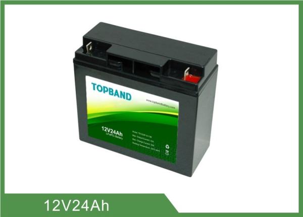 Black Color UPS Rechargeable Batteries 12V 24Ah 2 Years Warranty ISO9001