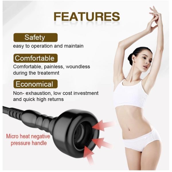 Portable 75W Black Color Body Massager Cavitation Vacuum Slimming Weight Loss Machine