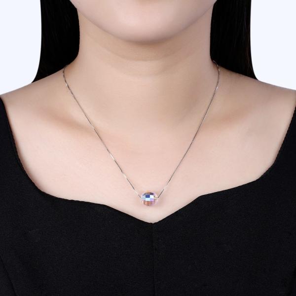 boule Aurora Crystal Diamond Necklace de 3.5g 17in Sterling Silver Jewelry Necklaces 8mm