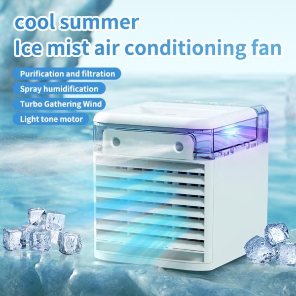 Mini USB Mobile Small Water-Cooled Air Conditioner with 3-Speed Fan and Water-Cooling