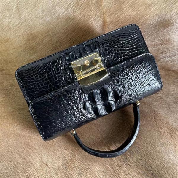 Authentic Real Alligator Leather Women Flap Purse Female Small Handbag Genuine Crocodile Skin Lady Chain Shoulder Bag
