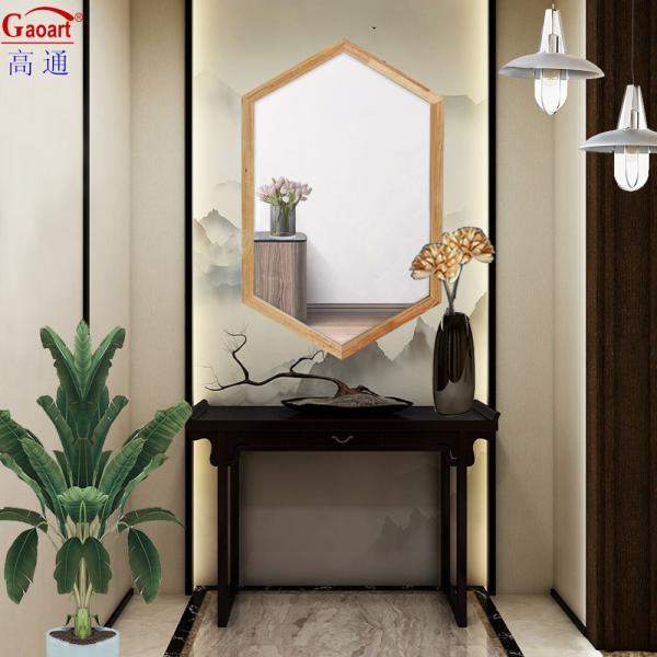 Estilo de design contemporâneo Madeira emoldurada Arco antigo Decoração de parede Espelho para sala de estar