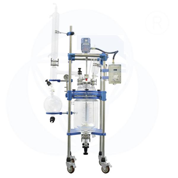 316L Evaporator Lab Glass Reactor with PLC Motor Pump and Brake Type Wheel for Chemical Synthesis