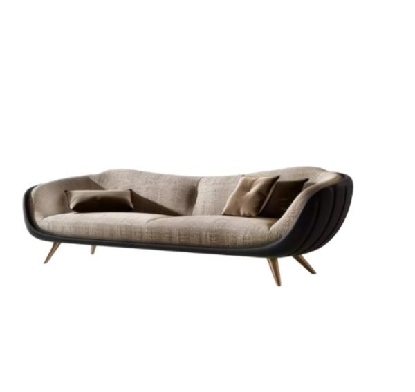 Modern Sofa Set 3-Seat Soft Bay Living Room Sitting Couch Boucle Fabric White Furniture Filling Material FOAM