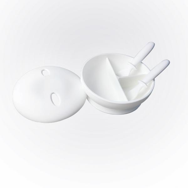 Baby Feeding Silicone Suction Divided Plate With Lid BPA Free Bunny Shape