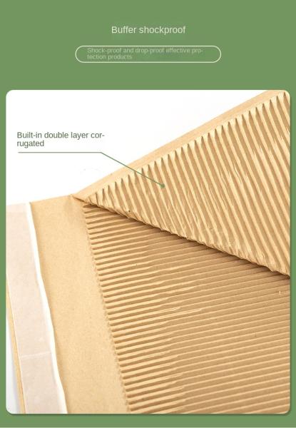 Customizable Paper Padded Mailer Shock Resistant Corrugated Paper Bag Environmentally Friendly