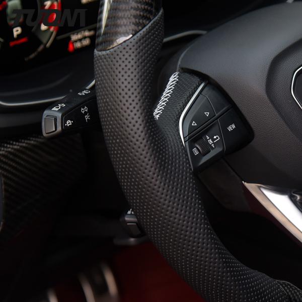 Black Perforated Leather Audi Carbon Fiber Steering Wheel LED Display