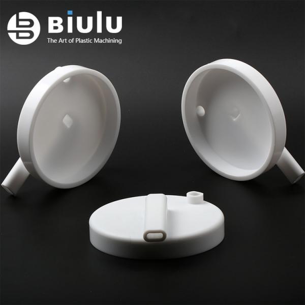 White Color PTFE Machined Parts , Custom PTFE CNC Machining High Performance