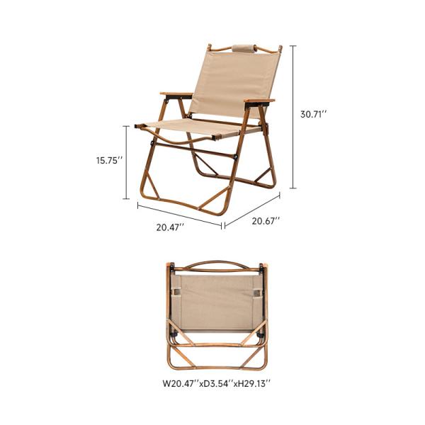 Waterproof Aluminum Camping Chair 2.7kg 600D Oxford Fabric