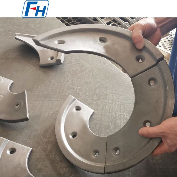 Concrete Mixer Wear Blades (Arc Type Multi-Hole) | FH® Ni Hard Cast Iron Wear Parts