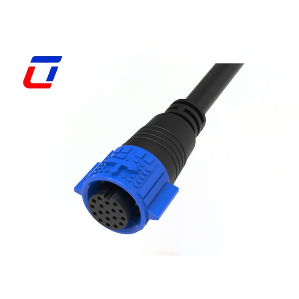 M19 Water Tight Wire Connectors 18 Pin Push Lock Connector IP67 Signal Transmission