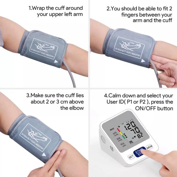 40 al monitor electrónico LCD de la presión arterial del brazo superior de 180 Bpm para el uso en el hogar