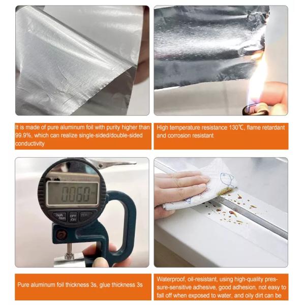 HVAC Aluminum Foil Packing Adhesive Tape For Sealing Patching Duct Pipe 10m