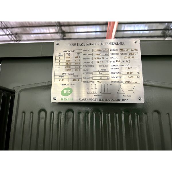 3000Kva Pad Mounted Transformer Three Phase Oil Immersed 24.94KV To 4160V Transformer Pad Mount